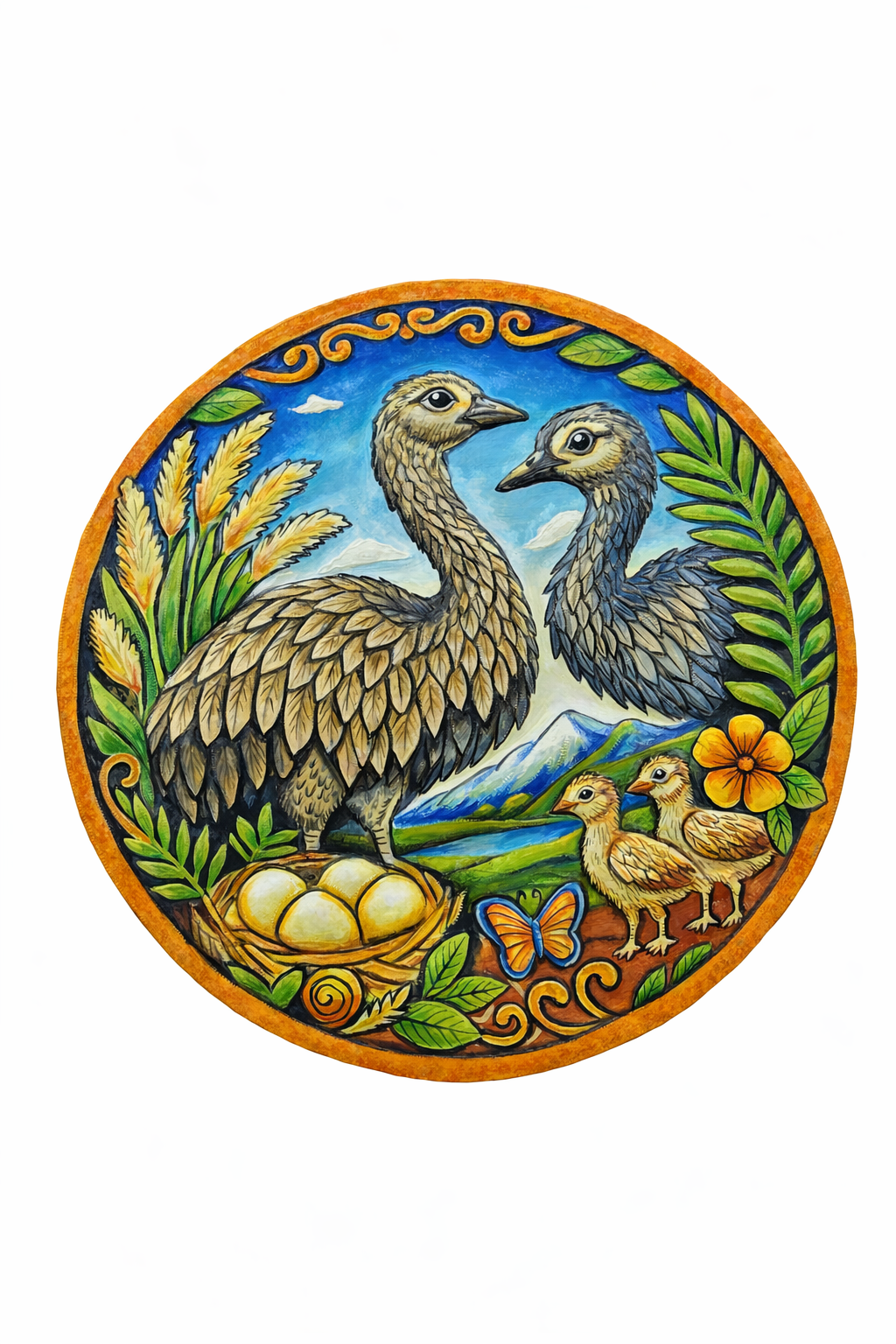 Painted Rheas Family