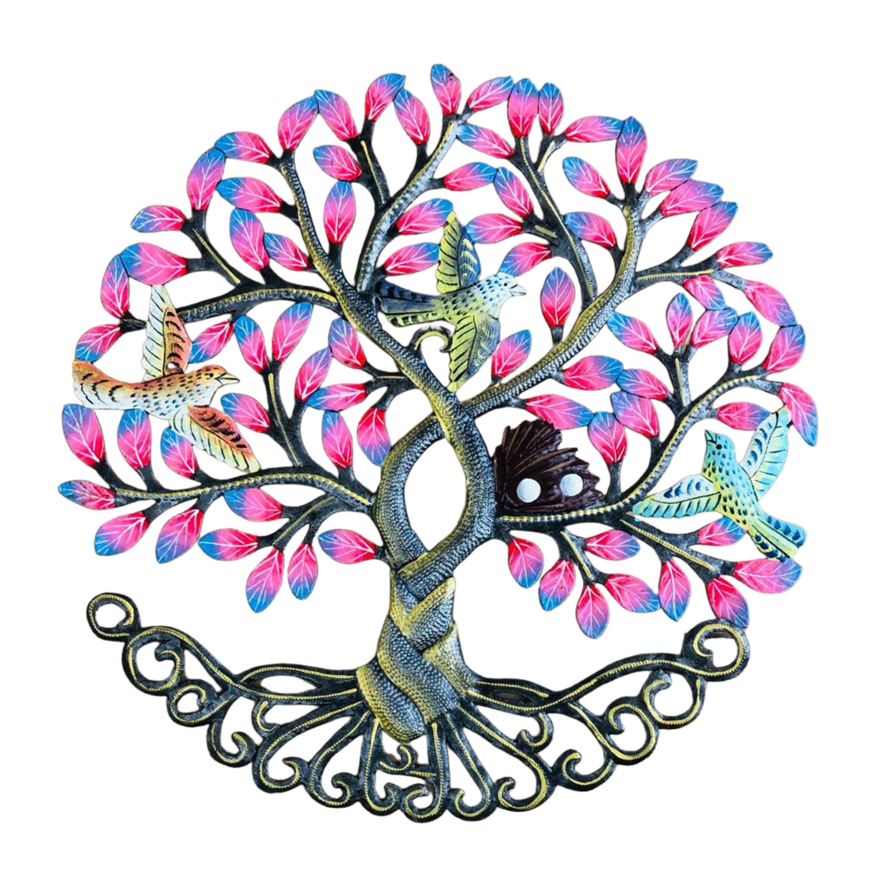 Pink Leaf Bird Tree